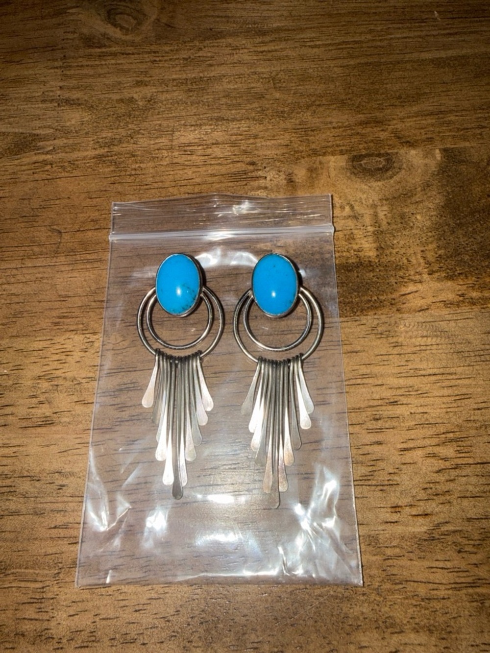 Vintage Turquoise Blue Fringe Drop Earrings